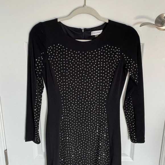 Calvin Klein Rhinestone Embellished Evening Gown/Black - 29703 - Picture 3 of 15